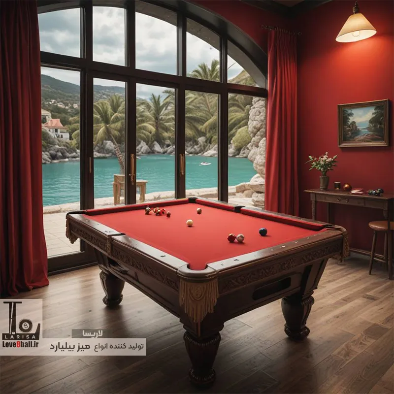 میز بیلیارد ماهوت قرمز