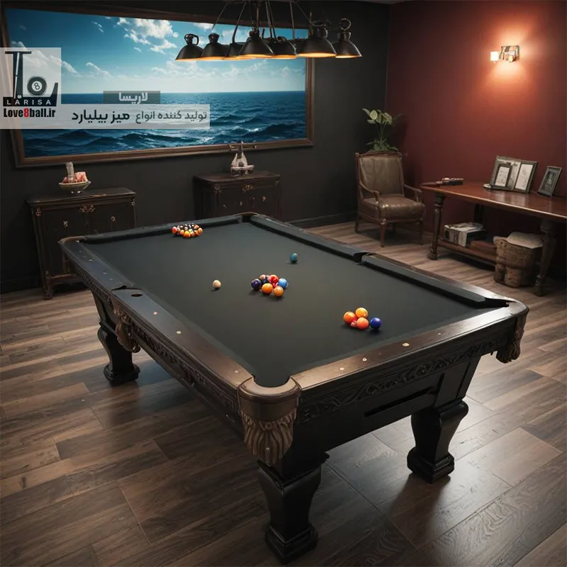 میز بیلیارد با کفی مشکی